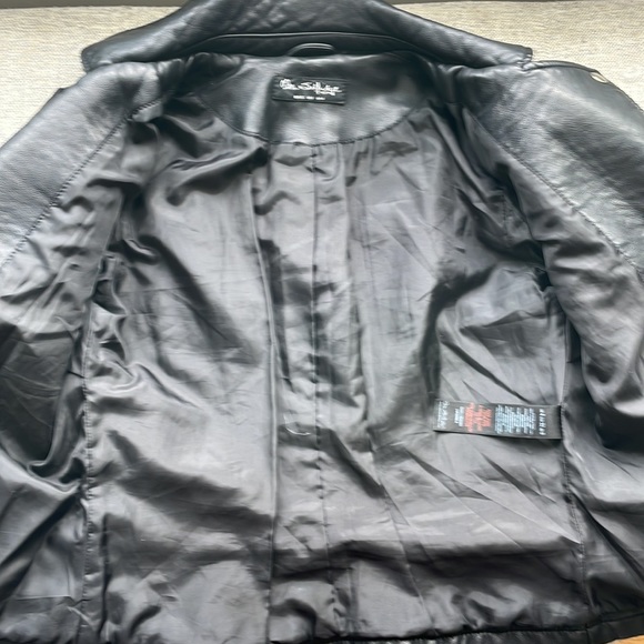 Miss Selfridge Black Faux Leather Biker Jacket size 0 - Picture 10 of 12